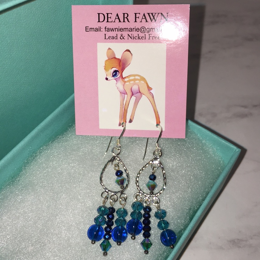 New Sterling silver & Swarovski crystal earrings - Picture 4 of 8